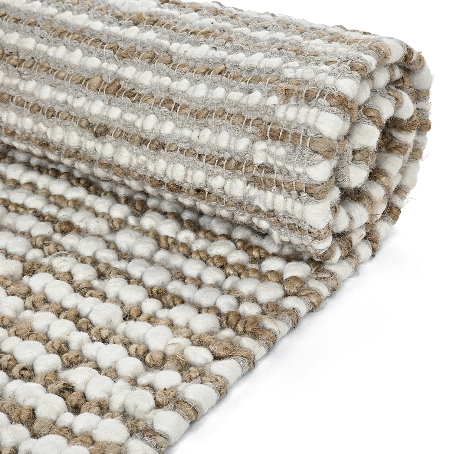 Jute rug - Bally Jute/wool Bubble (natural/white)