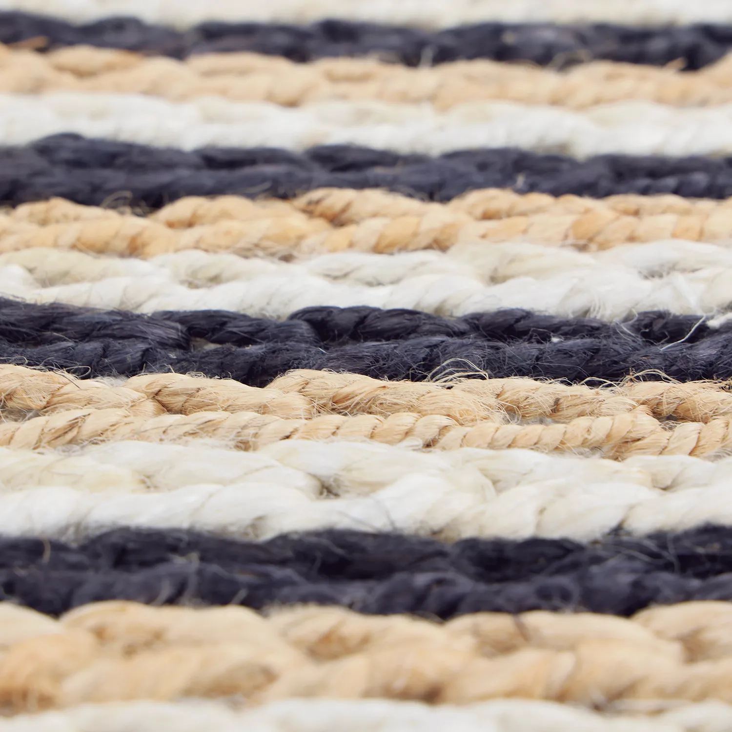 Jute rug - Howrah Braided Jute (natural/white/black)