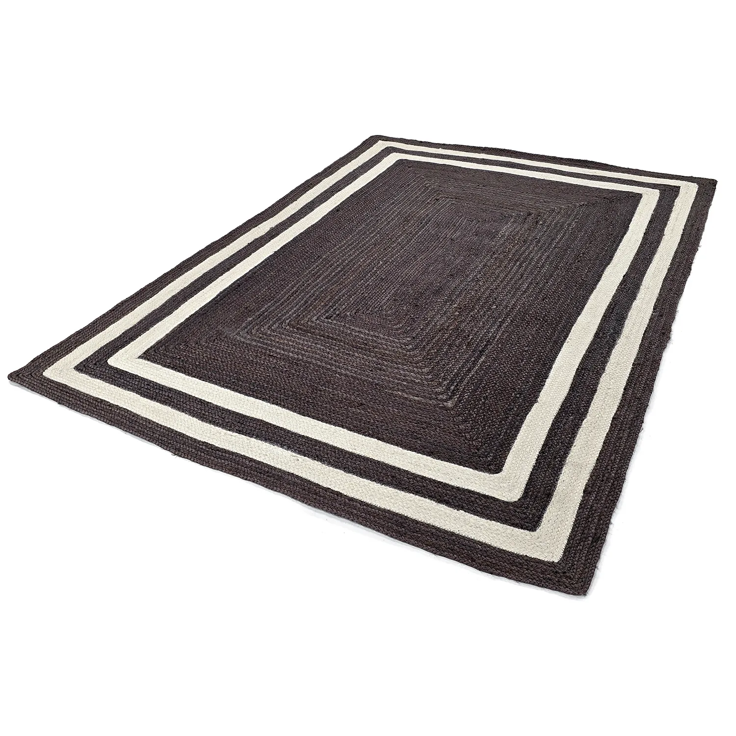 Jute rug - Jessore (dark taupe/white)