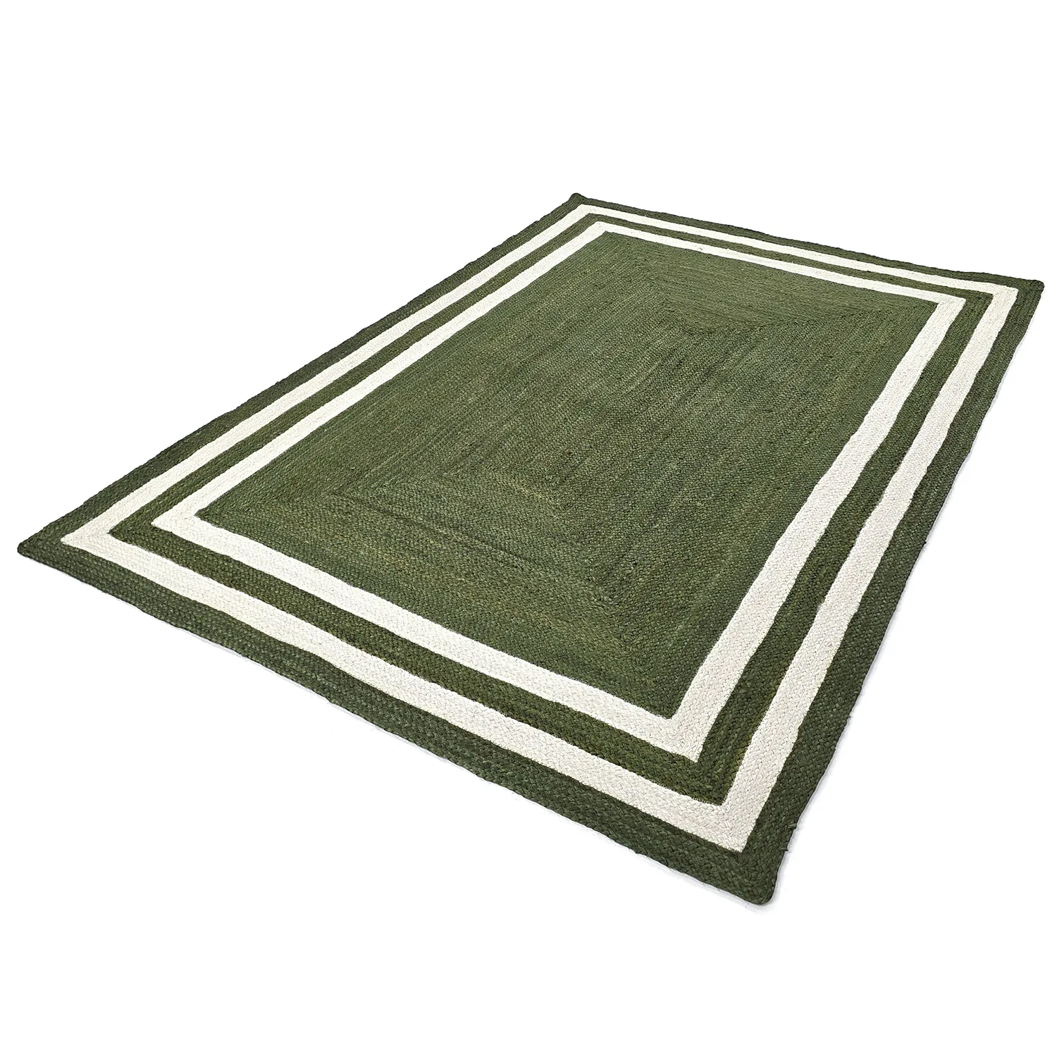 Jute rug - Jessore (army green/white)