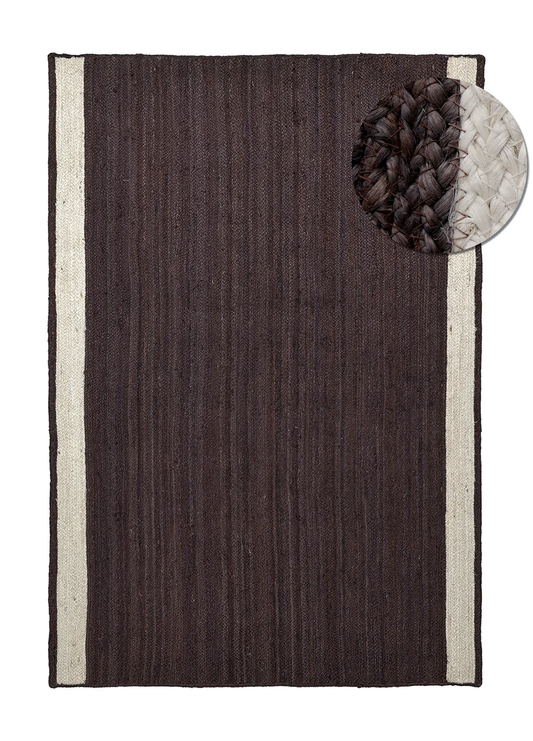 Jute rug - Senaki (dark taupe/white)