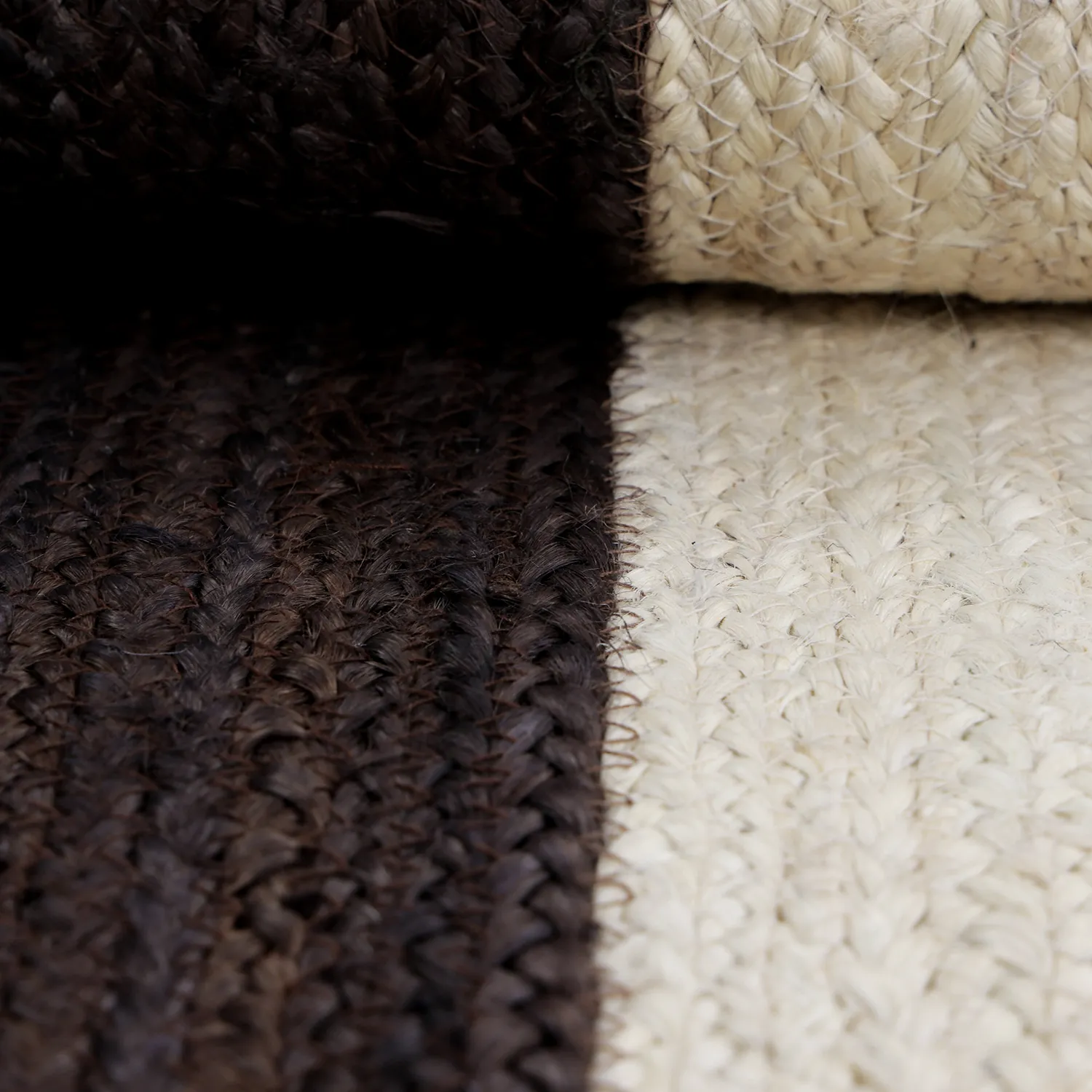 Jute rug - Senaki (dark taupe/white)