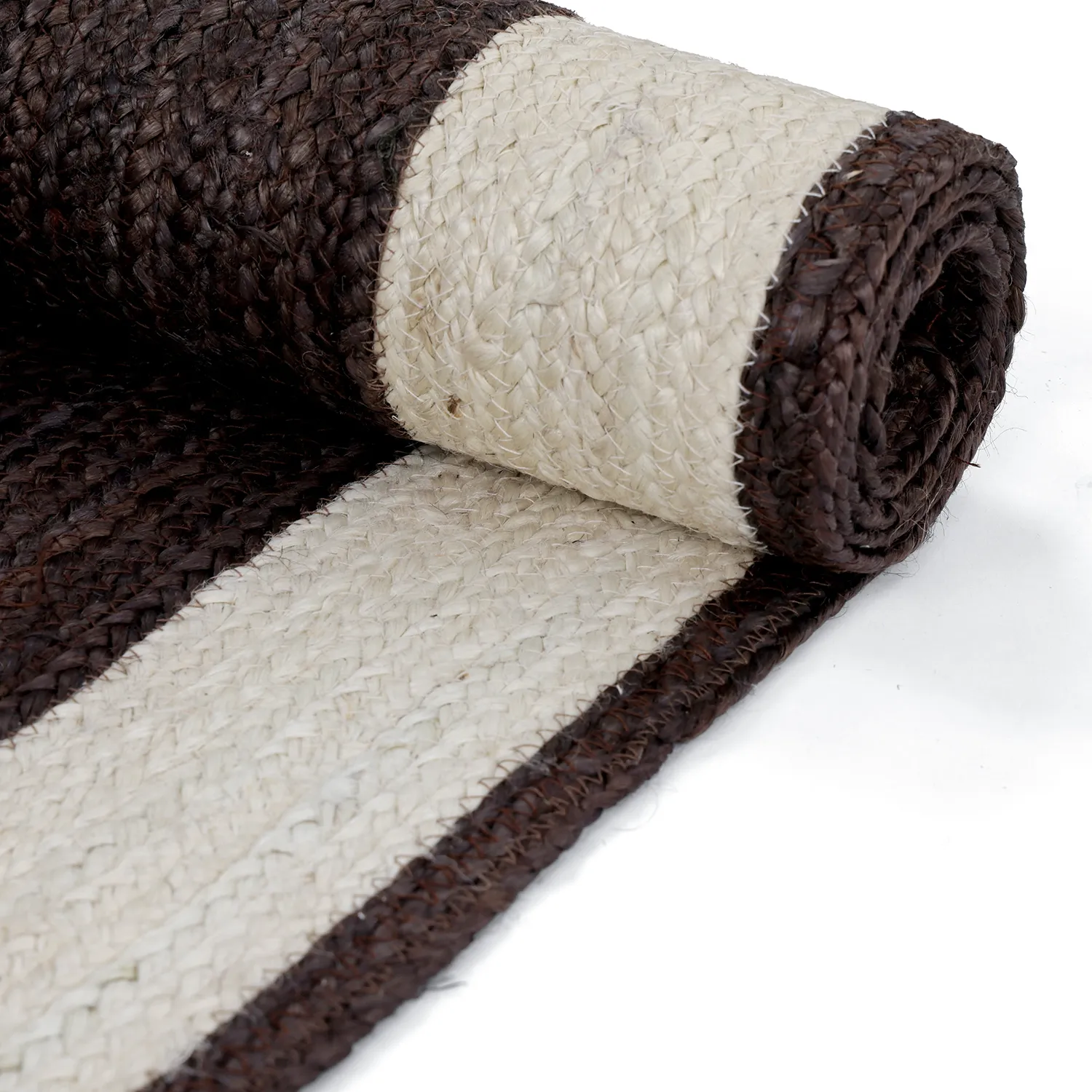 Jute rug - Senaki (dark taupe/white)