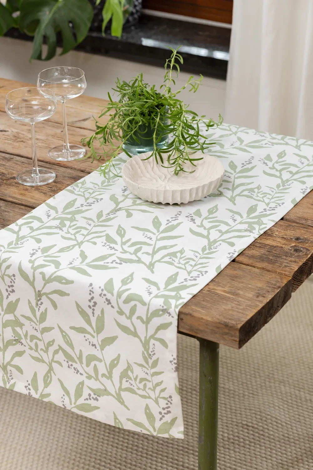 Table runner - Katri (green)