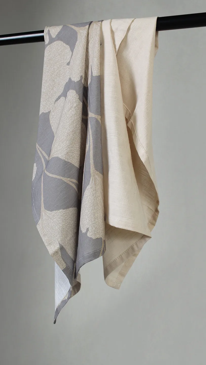 Kitchen towels 2-pack - Abril (grey/beige)