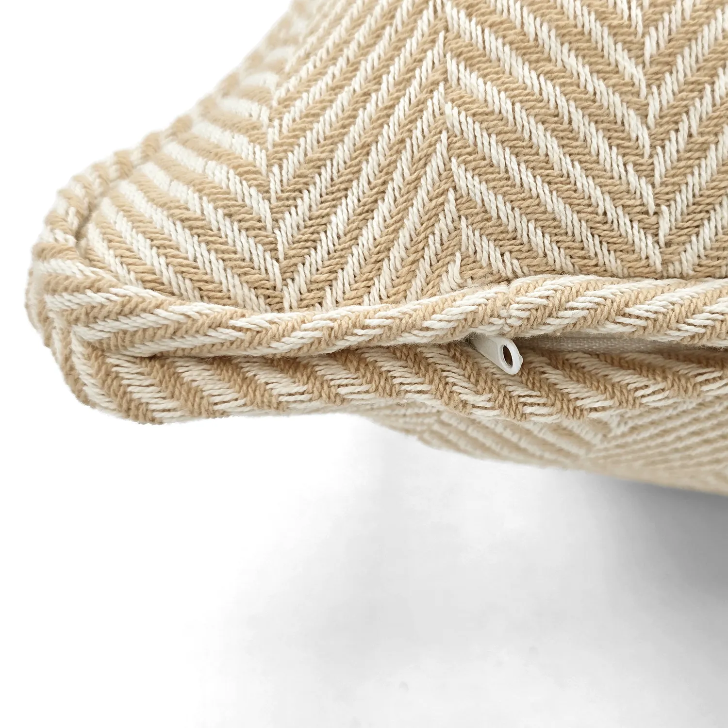 Cushion cover - Denisa Fishbone (beige/white)