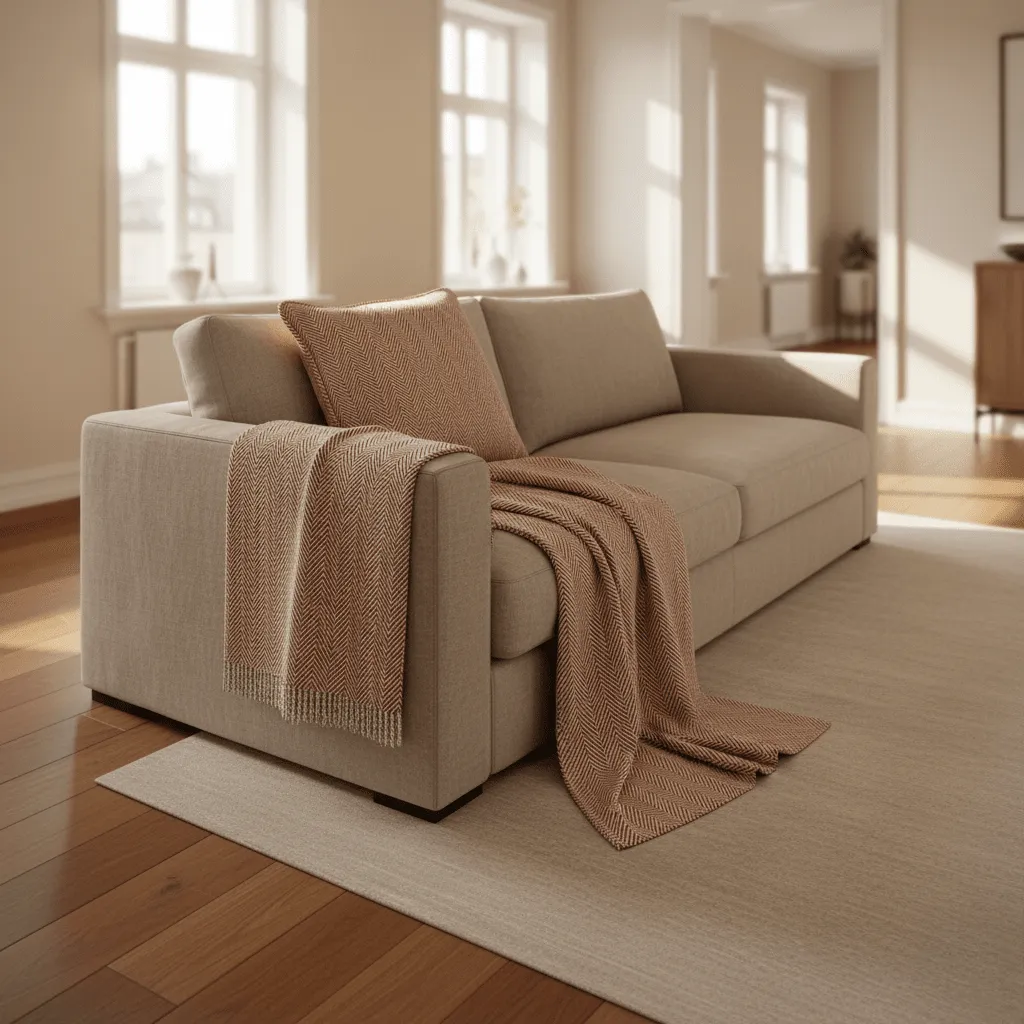 Cushion cover - Denisa Fishbone (brown/white)