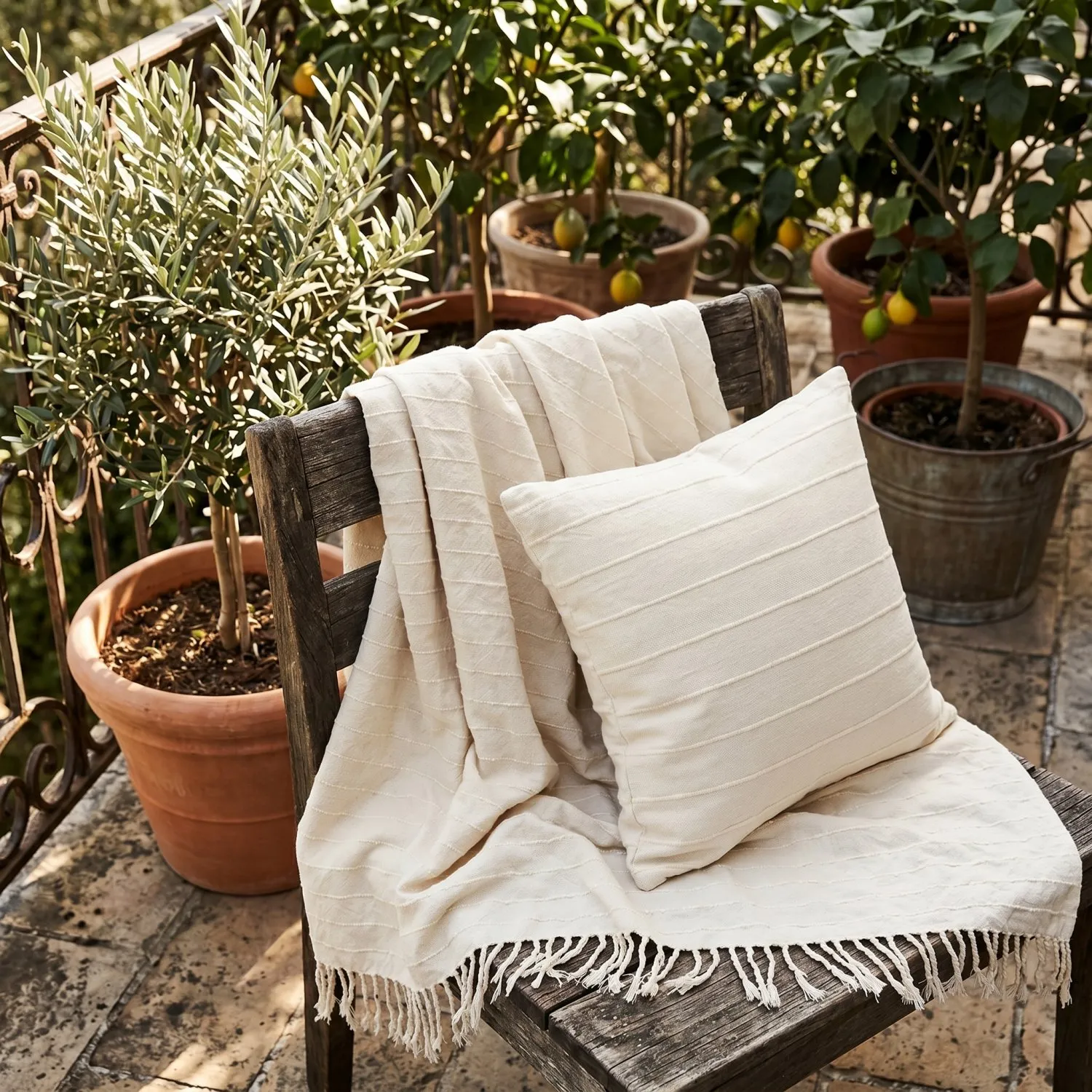 Throws - Nalani cotton throw (cream)