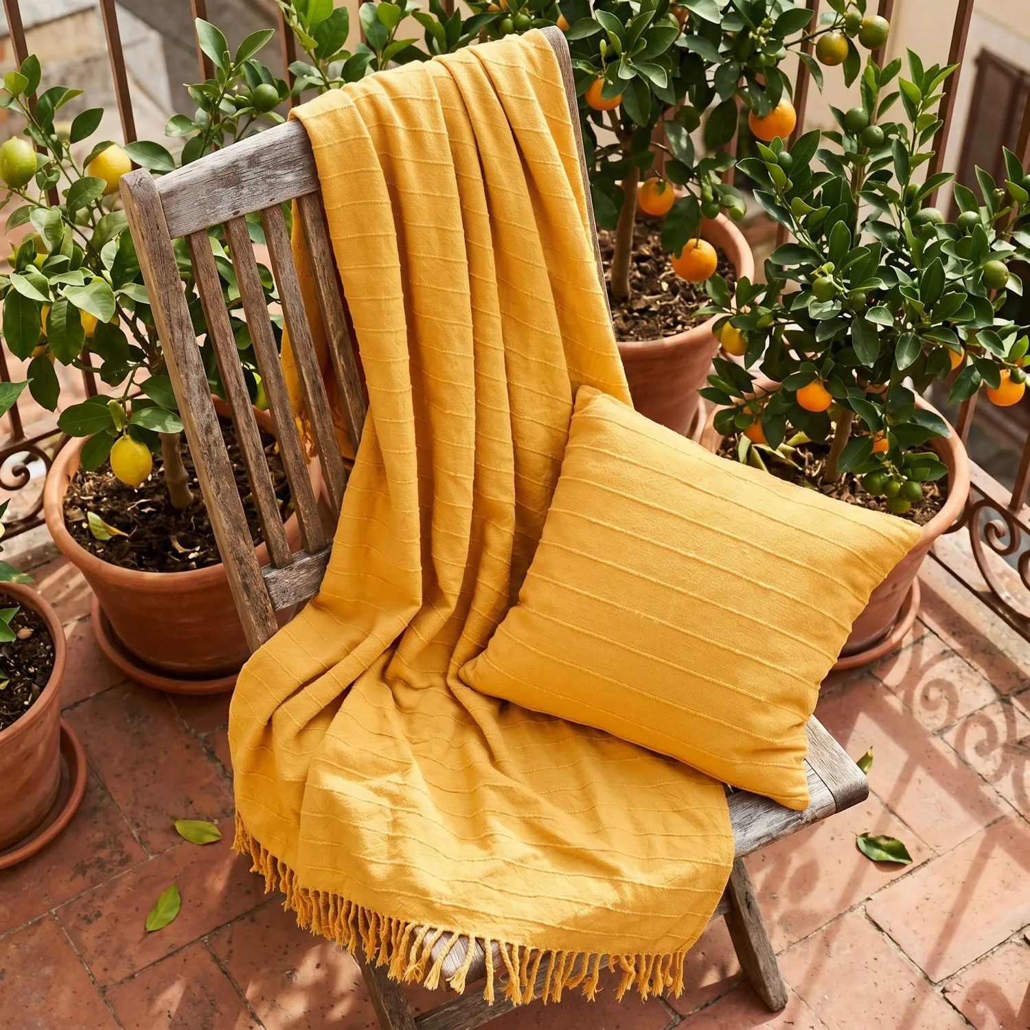 Throws - Nalani cotton throw (orange)