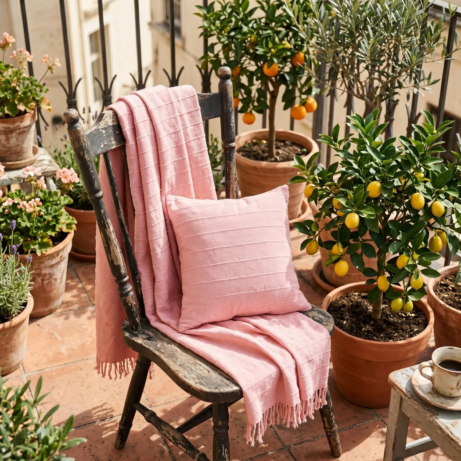 Throws - Nalani cotton throw (pink)