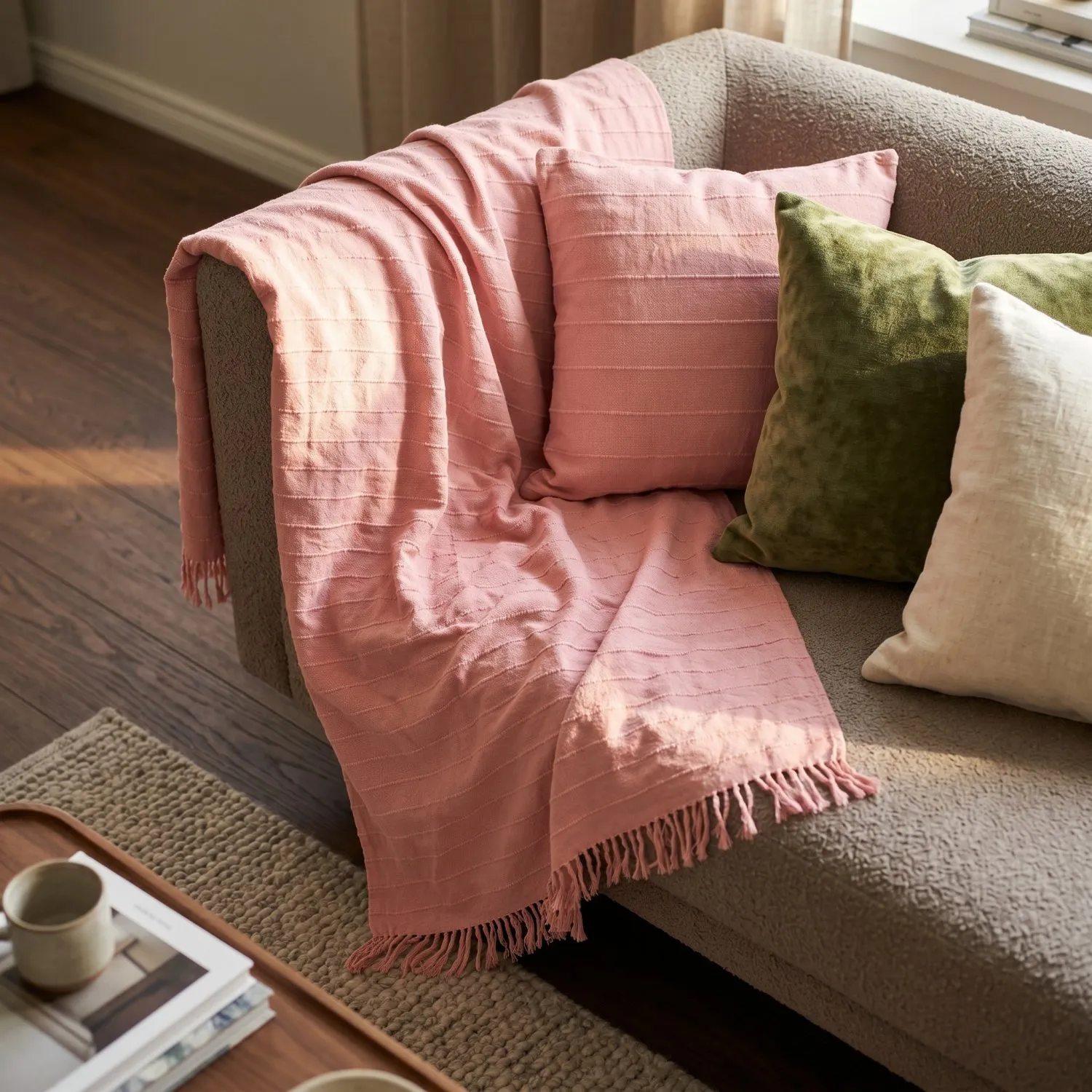 Throws - Nalani cotton throw (pink)