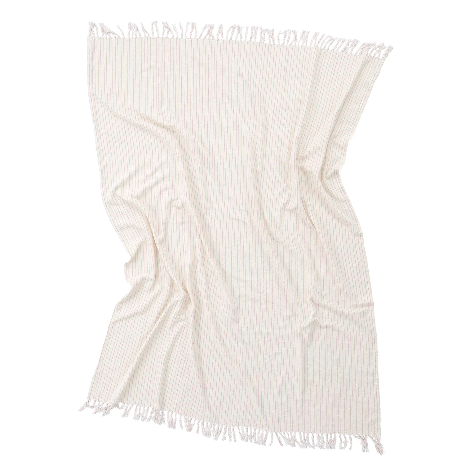 Throws - Rumi stripe cotton throw (cream/pink/light blue)