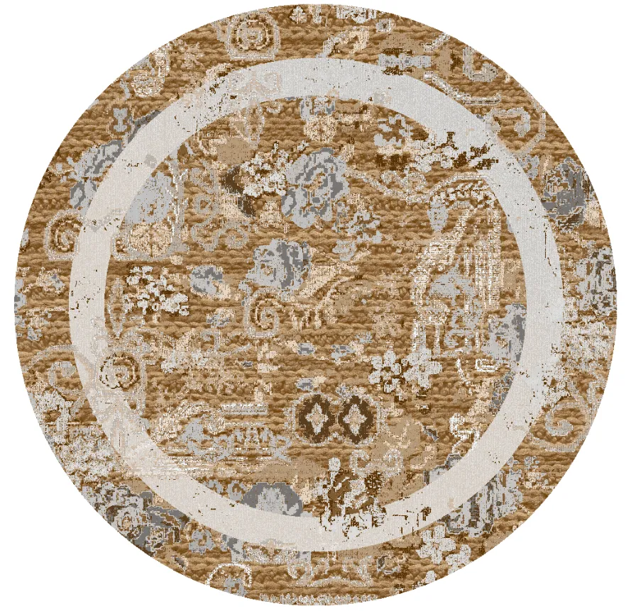 Round rug - Lefkada (brown/multi)