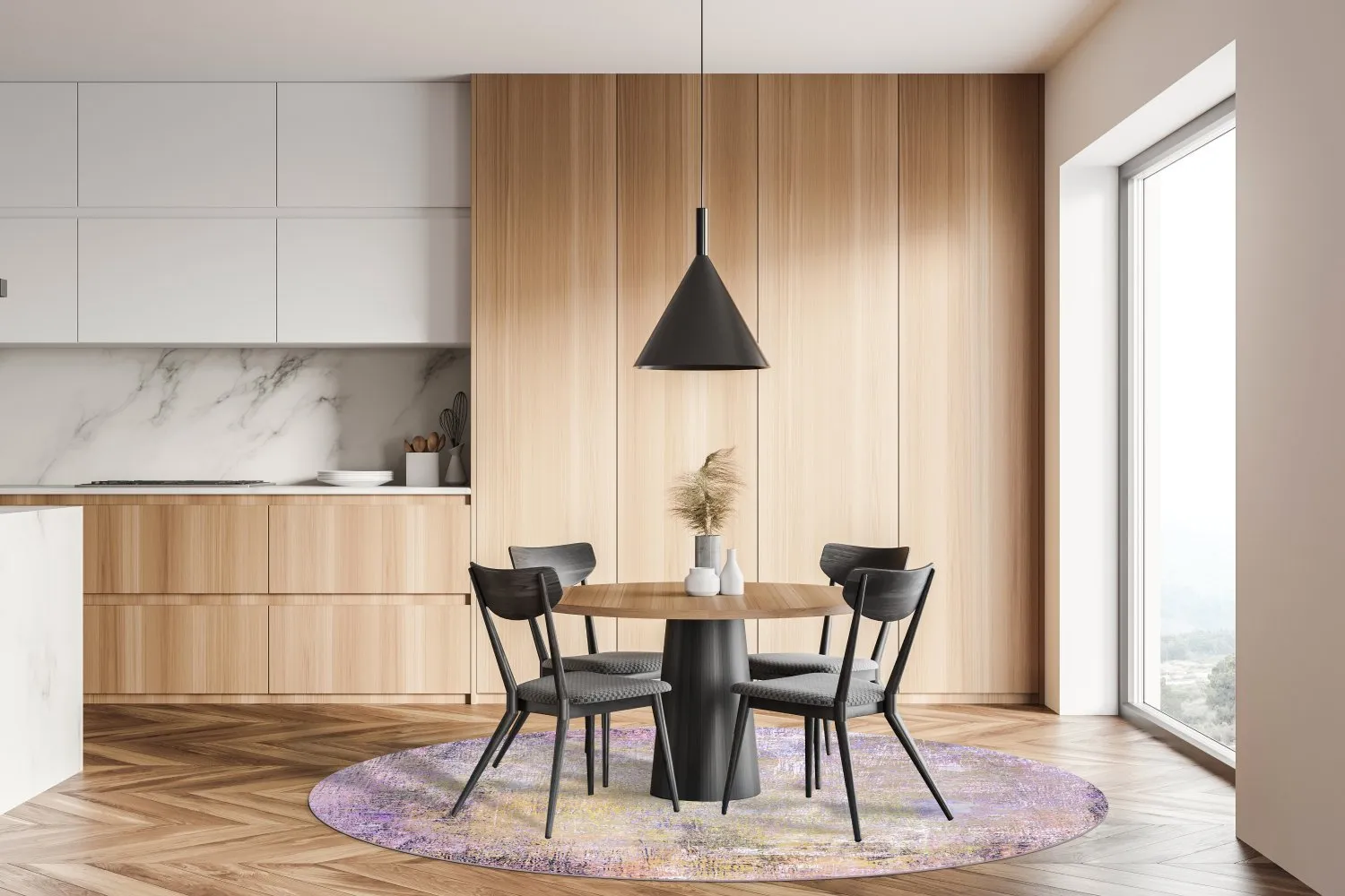 Round rug - Loures (purple)