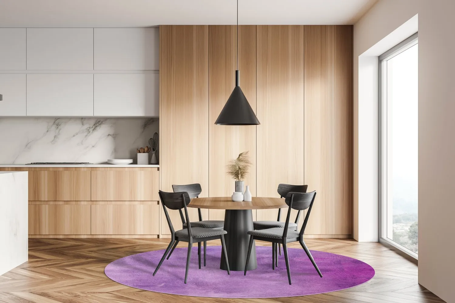 Round rug - Guillos (purple)
