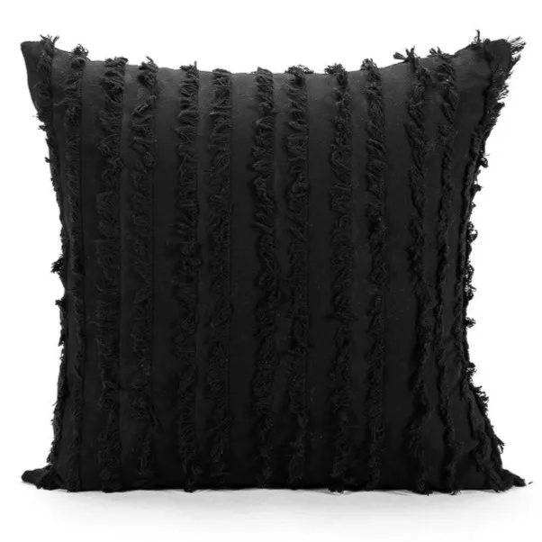 Cushion cover - Boho Linen 45 x 45 cm (black)