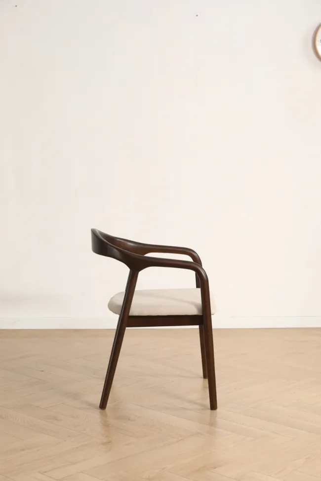Armrest chair - Aspa (dark brown/beige) - 2 pcs