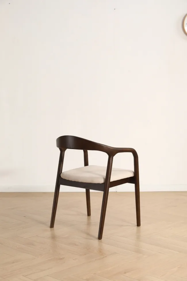 Armrest chair - Aspa (dark brown/beige) - 2 pcs