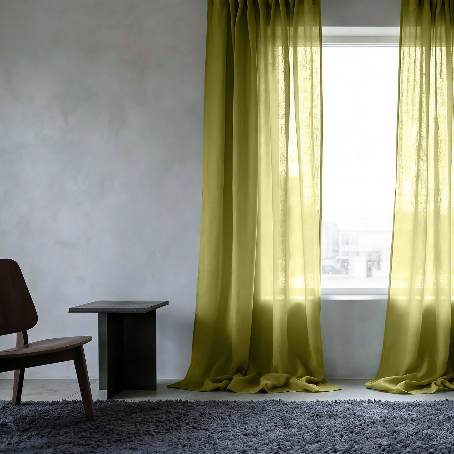 Curtains 2-Pack - Linen Blend Curtain Lumira (green)