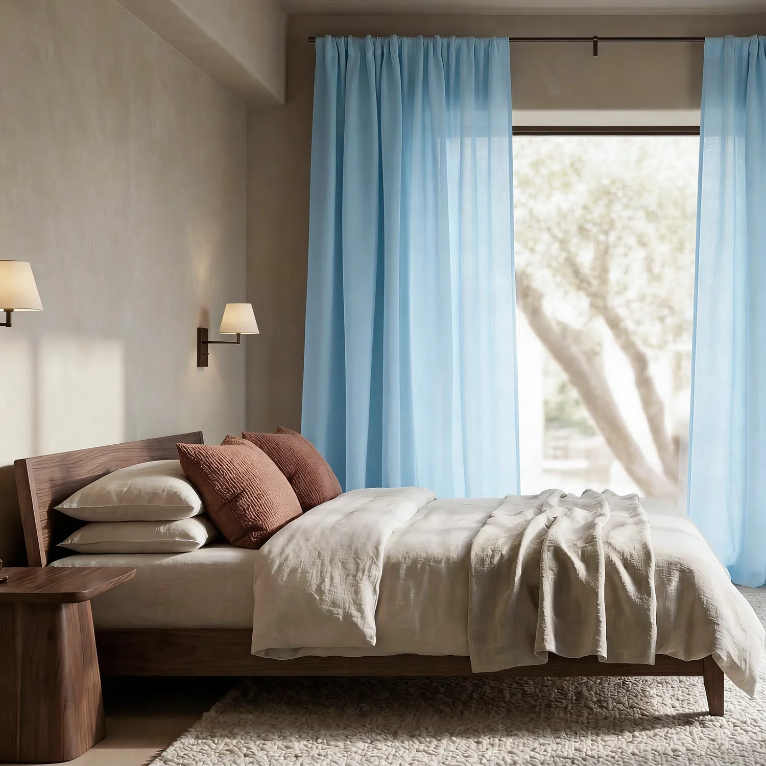 Curtains 2-Pack - Linen Blend Curtain Lumira (light blue)