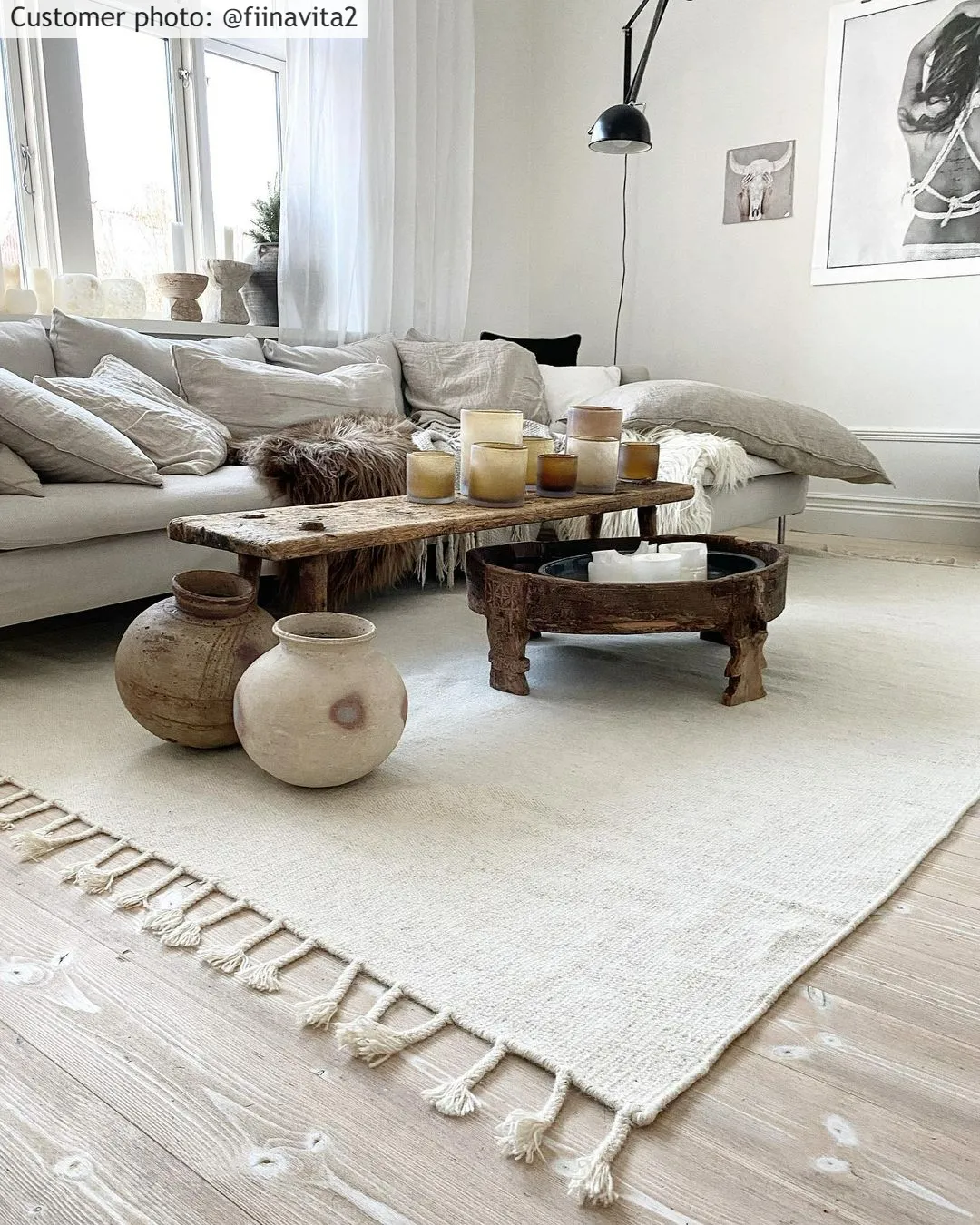 Wool rug - Malana (white)