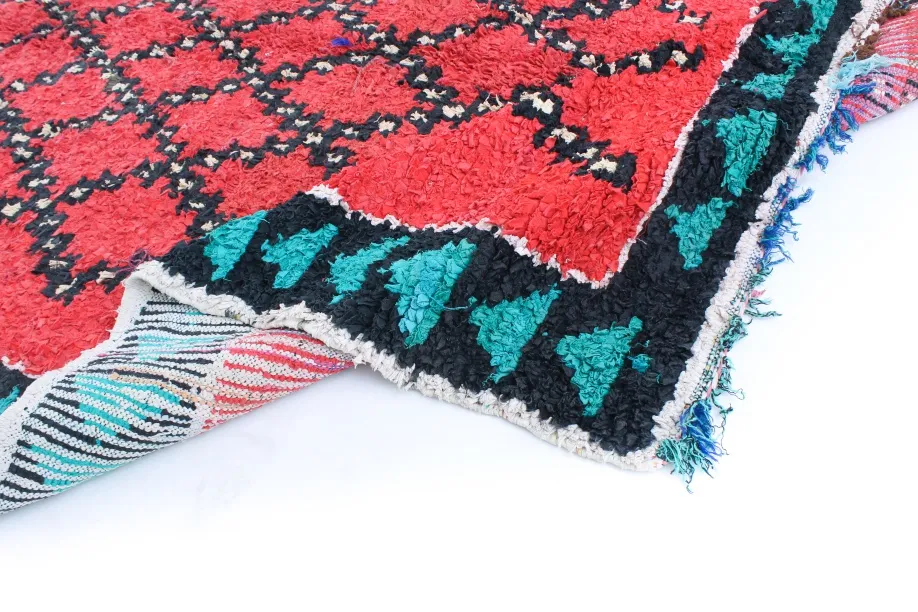 Moroccan Berber rug Boucherouite 370 x 170 cm