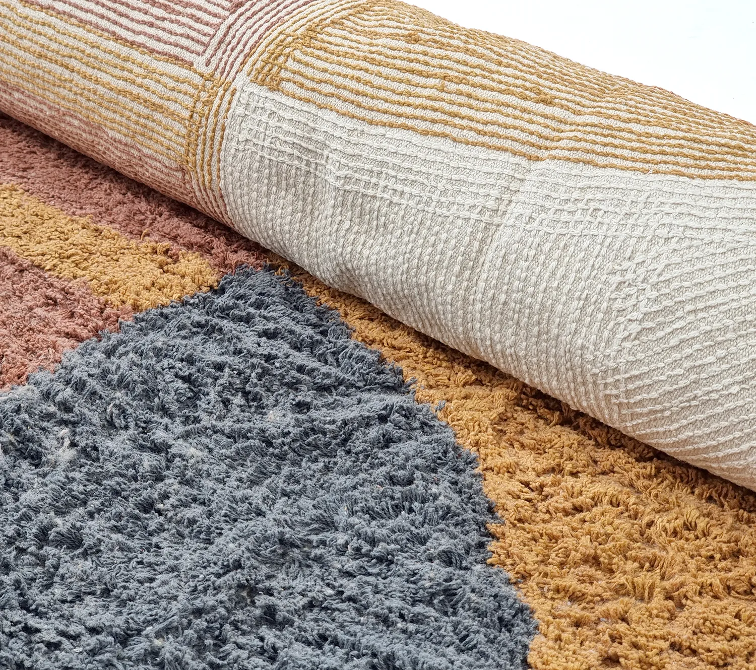 Round rug - Alpe Natural Cotton Shaggy (multi)