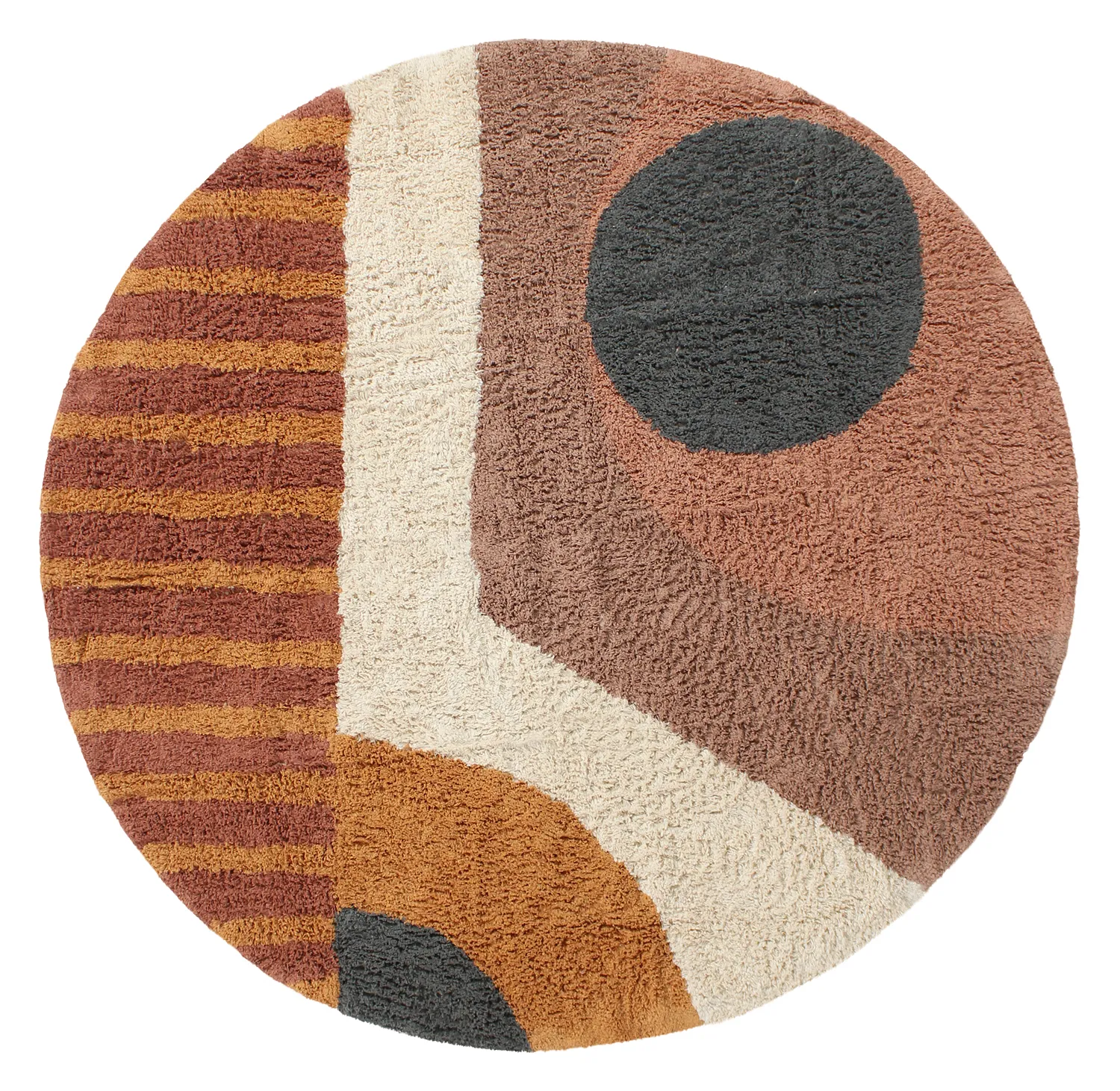 Round rug - Alpe Natural Cotton Shaggy (multi)