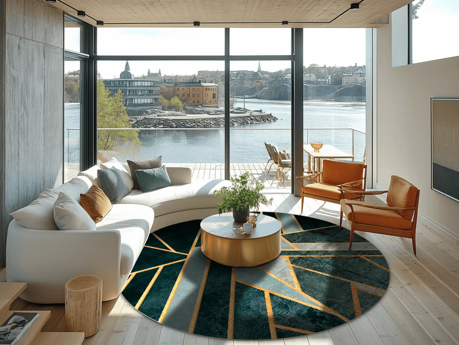 Round rug - Amasra (green)