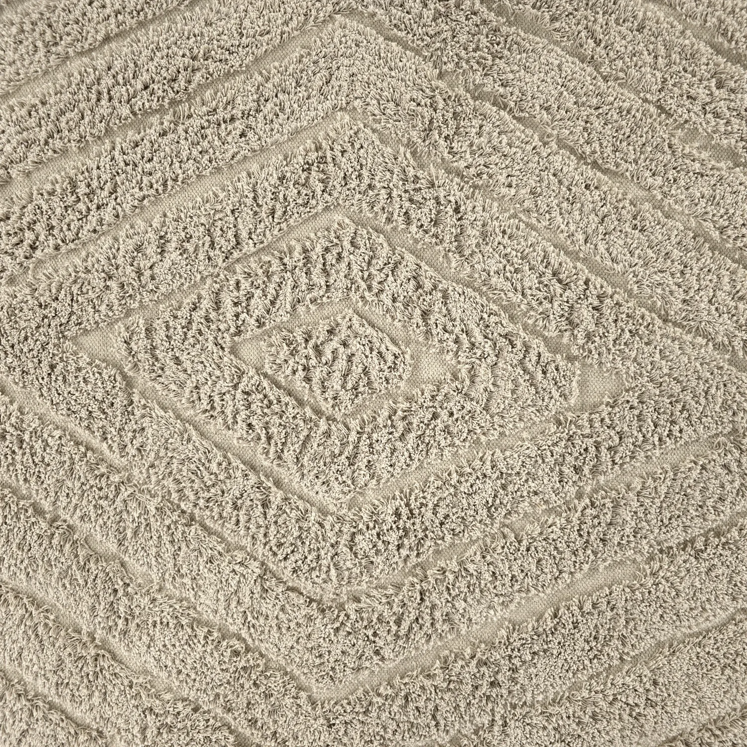 Round rug - Amberley Natural Cotton Shaggy (beige)