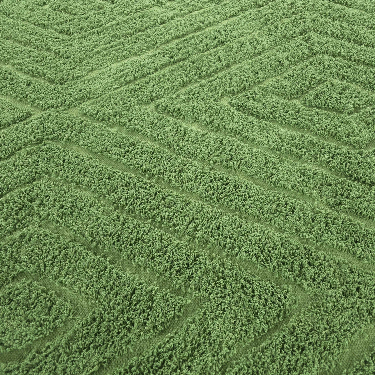 Shaggy rugs - Amberley Natural Cotton Shaggy (green)