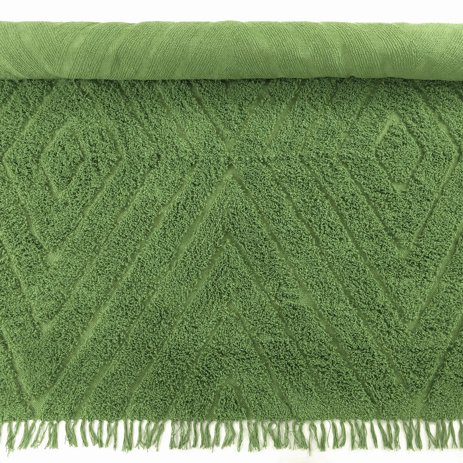 Shaggy rugs - Amberley Natural Cotton Shaggy (green)