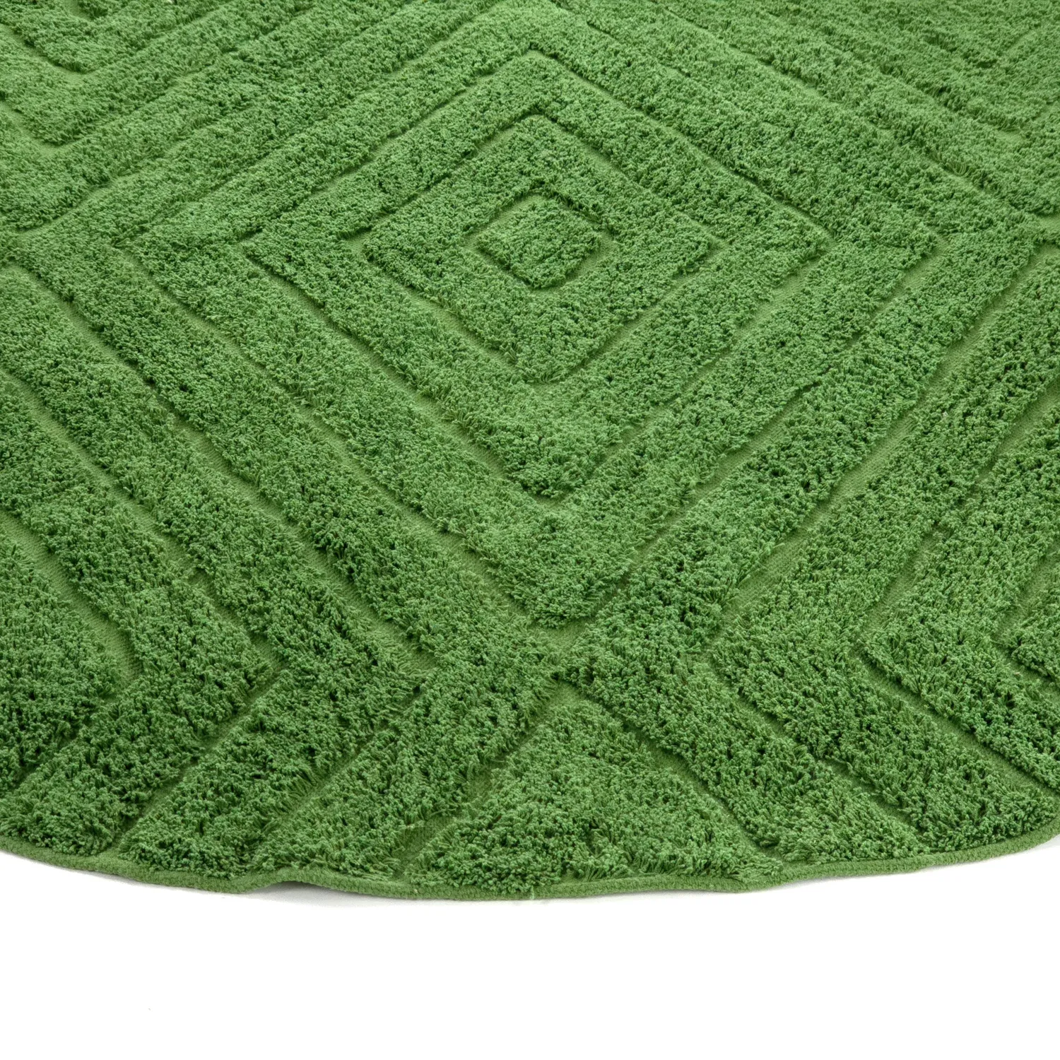 Round rug - Amberley Natural Cotton Shaggy (green)