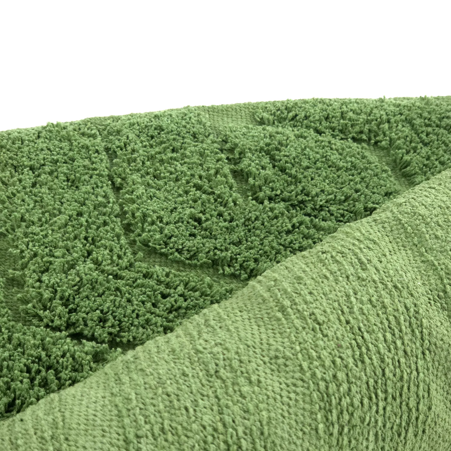 Round rug - Amberley Natural Cotton Shaggy (green)