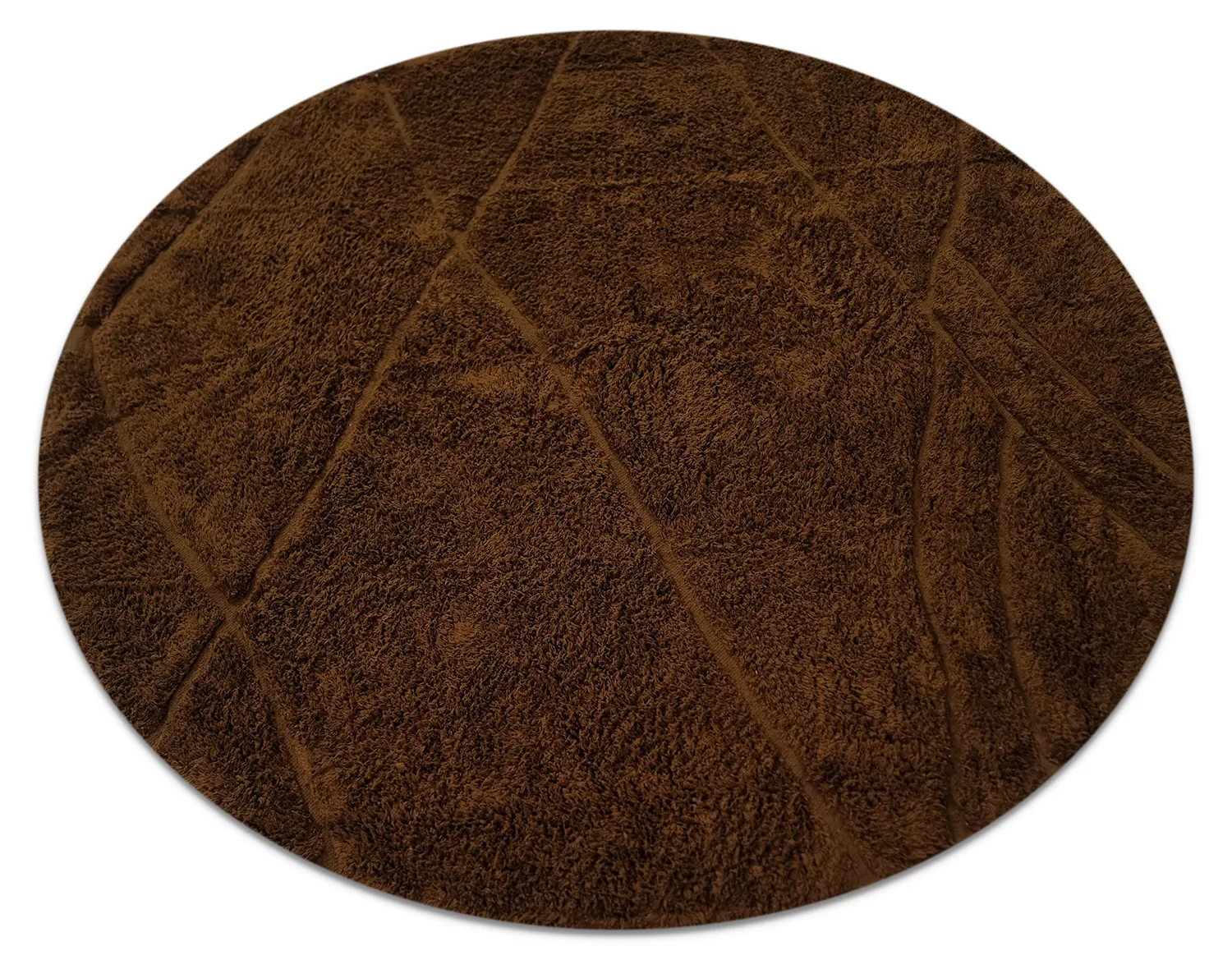 Round rug - Andrea Natural Cotton Shaggy (brown)