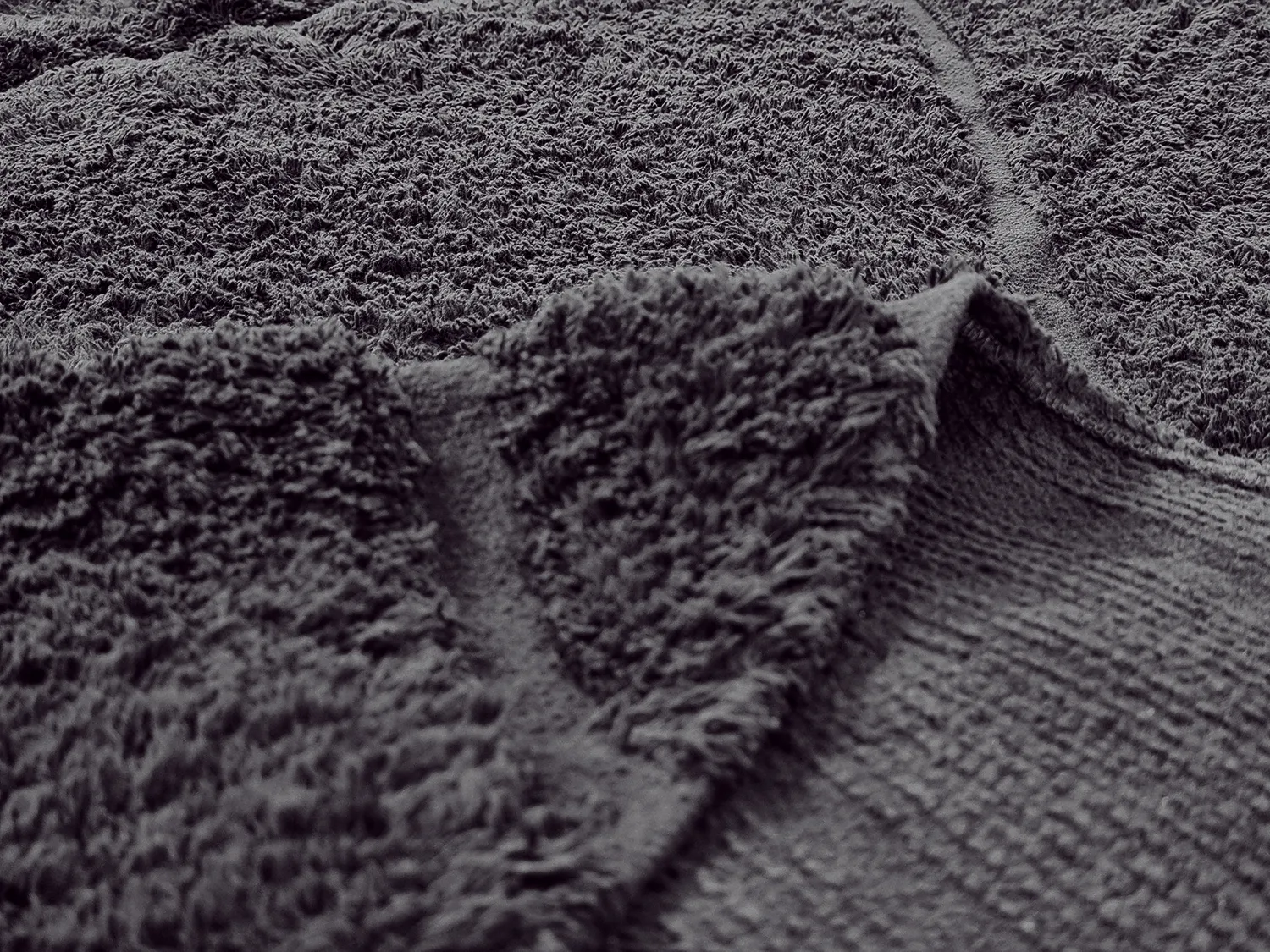 Round rug - Andrea Natural Cotton Shaggy (black)
