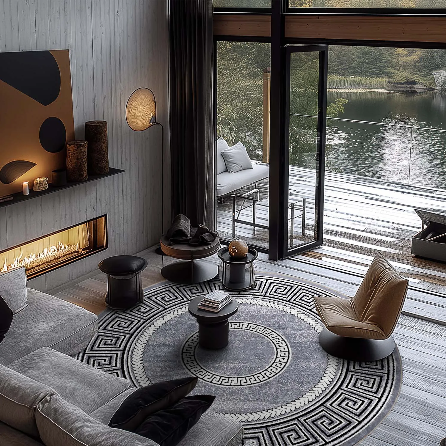 Round rug - Ankara Versace (grey)