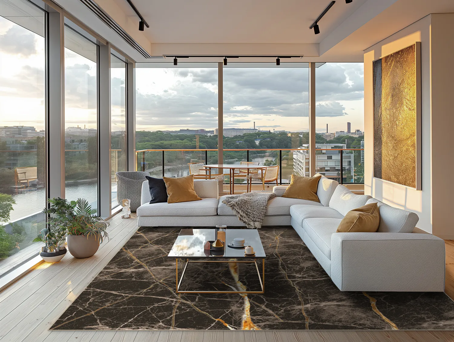 Wilton rug - Aris (black/gold)