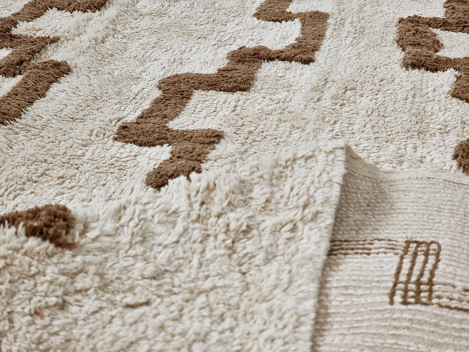 Round rug - Arlon Natural Cotton Shaggy (beige)