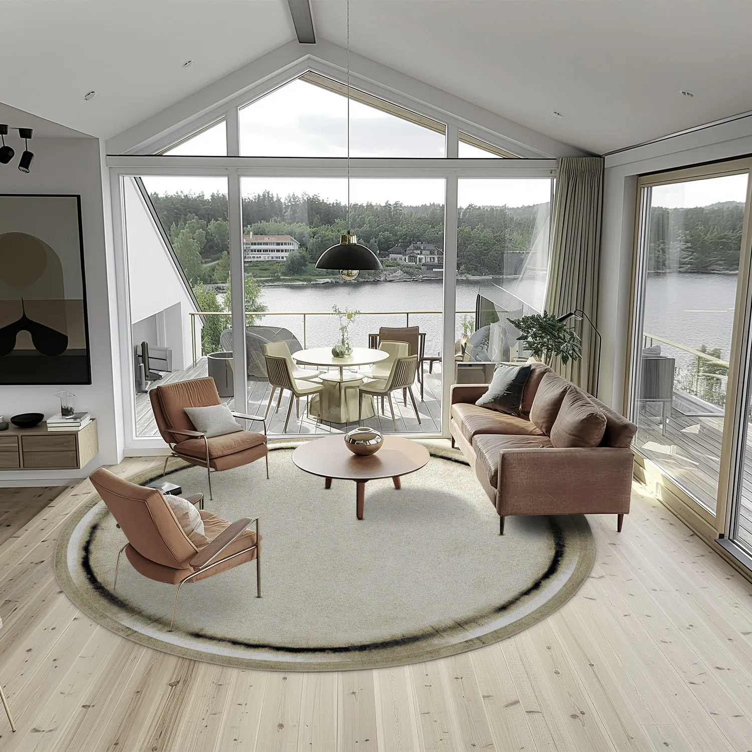 Round rug - Arriate (beige/grey)