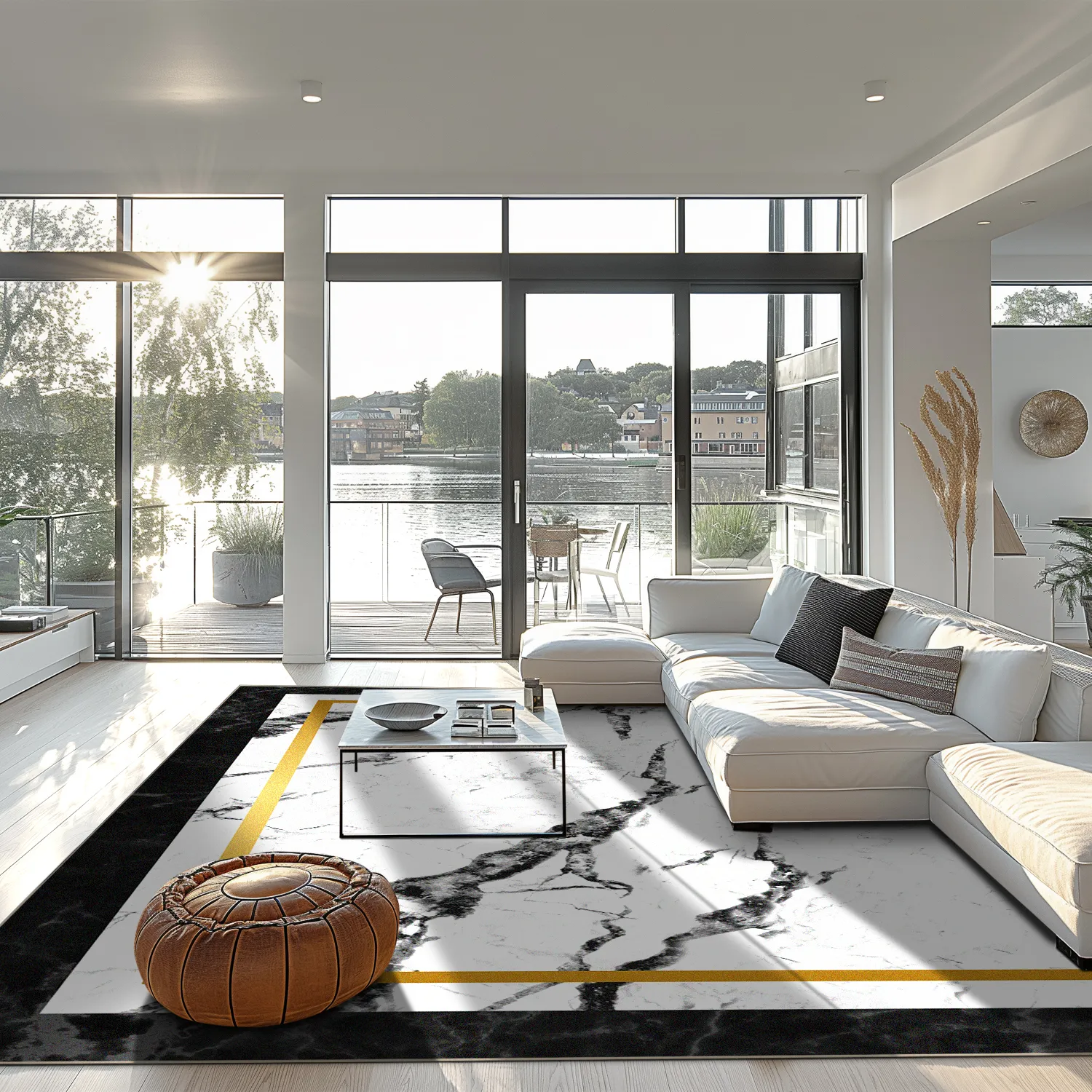 Wilton rug - Avola (black/white/gold)