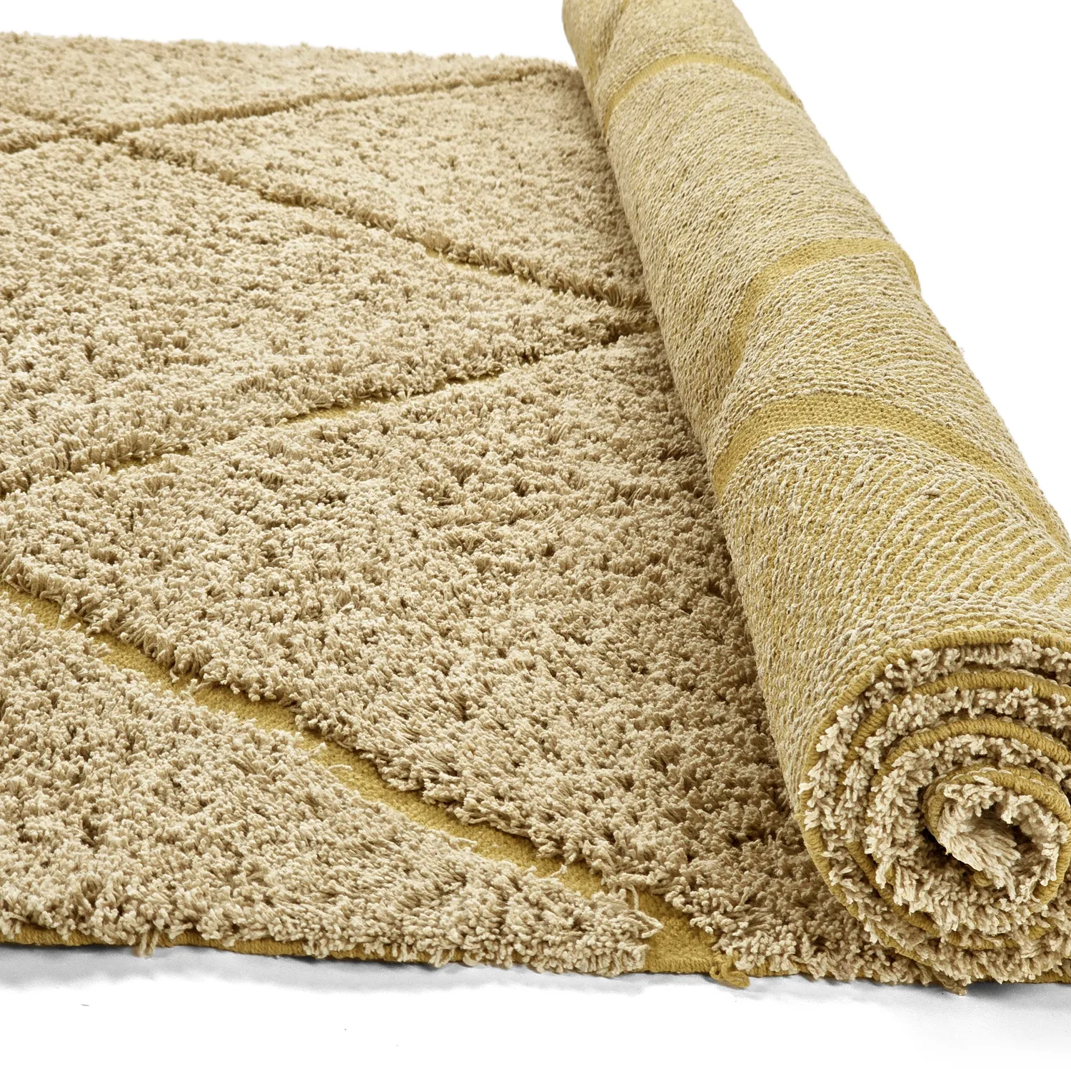 Shaggy rugs - Bellevue Natural Cotton Shaggy (beige/brown)