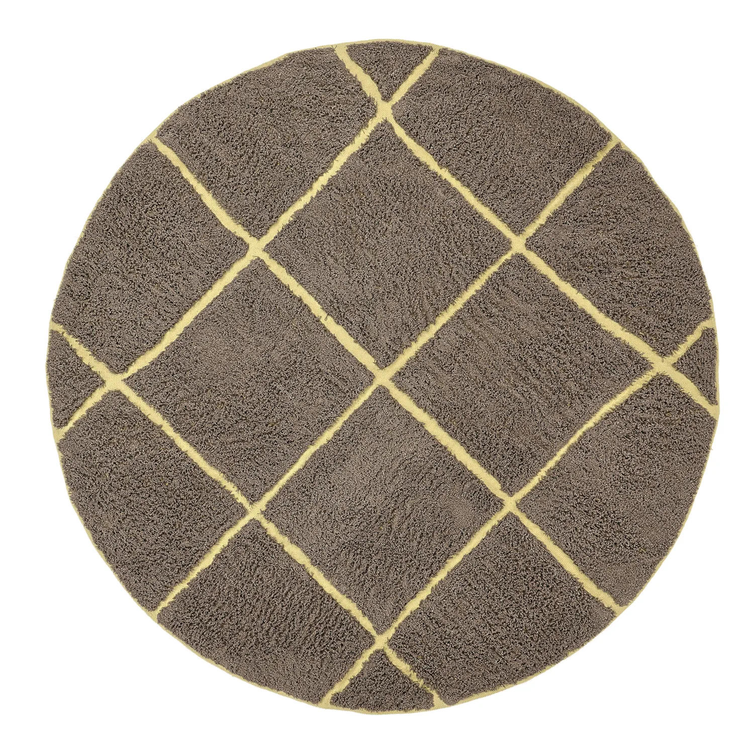 Round rug - Bellevue Natural Cotton Shaggy (brown/yellow)