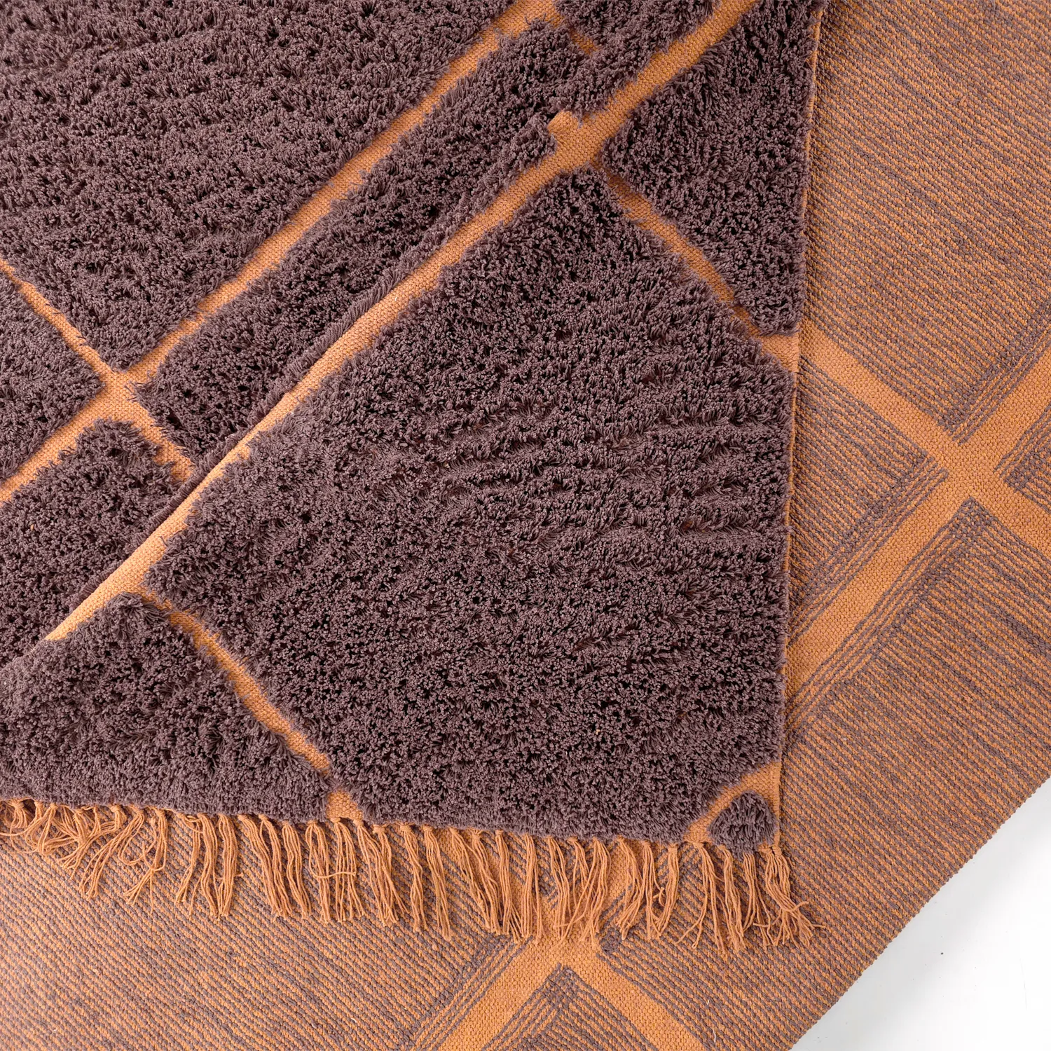 Shaggy rugs - Bellevue Natural Cotton Shaggy (red/orange)