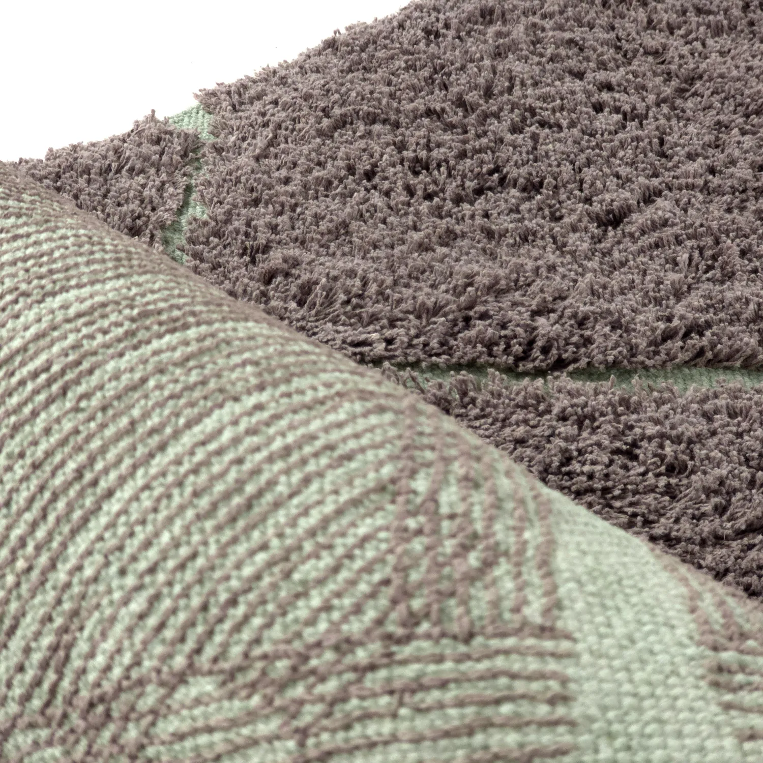 Shaggy rugs - Bellevue Natural Cotton Shaggy (taupe/green)