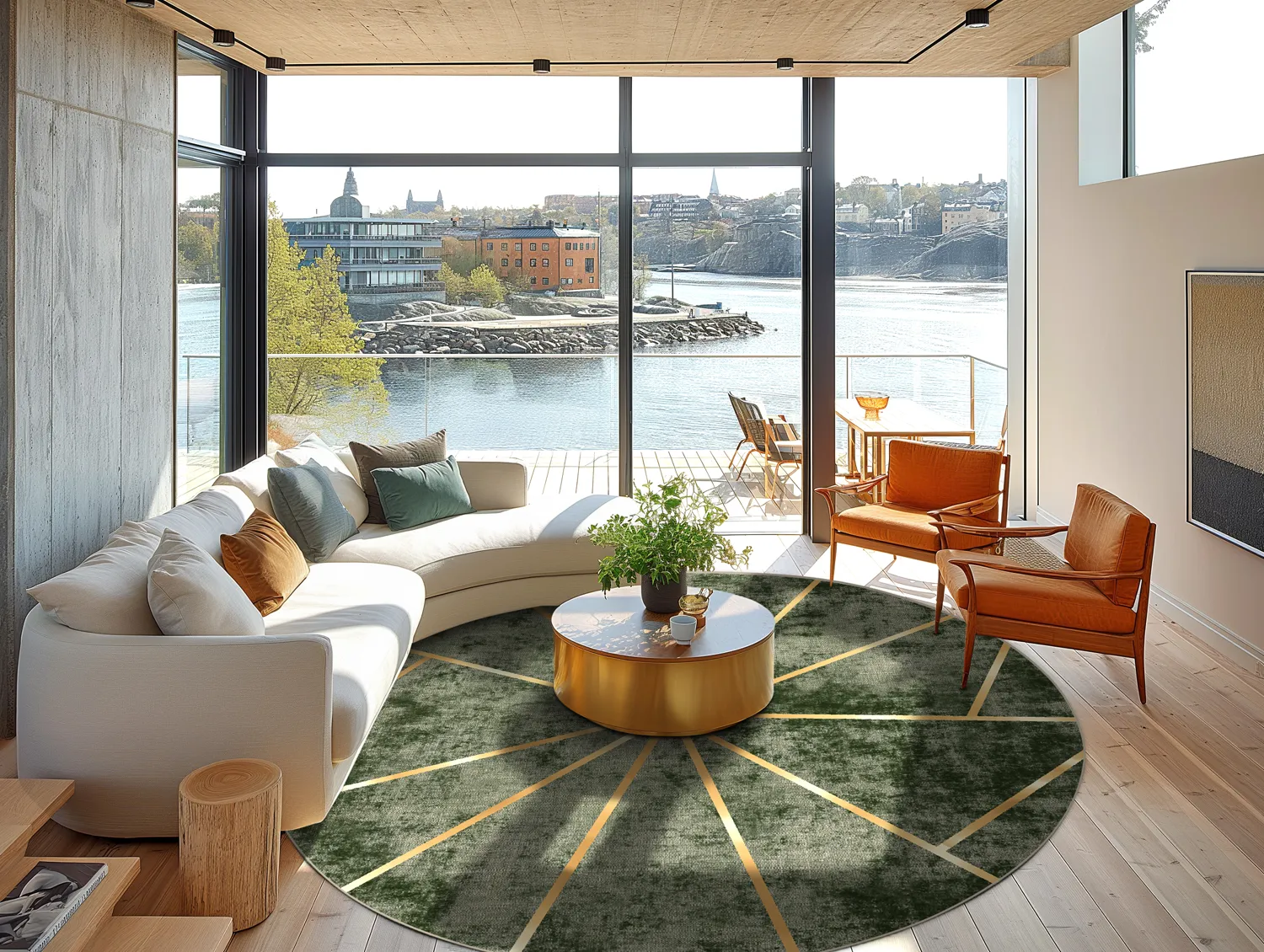 Round rug - Bellizzi (green)