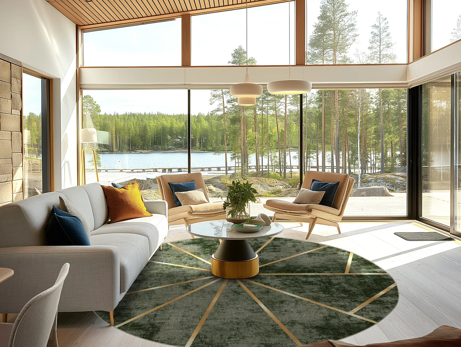 Round rug - Bellizzi (green)