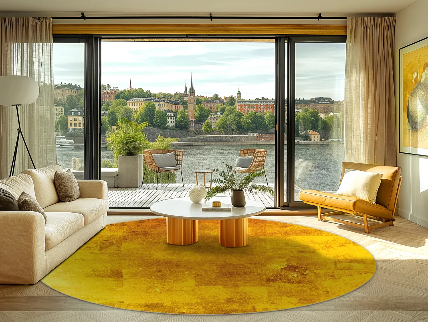 Round rug - Benali (gold)