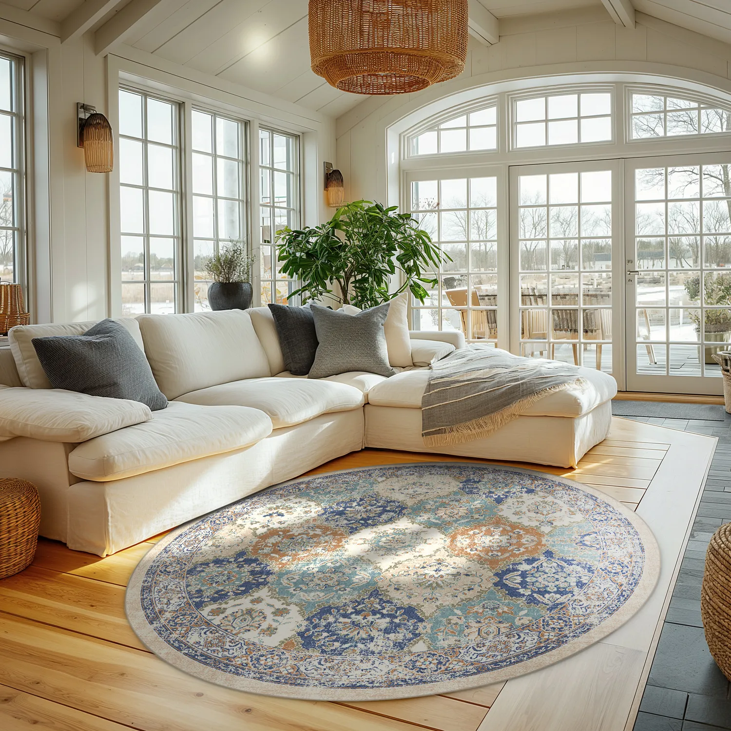 Round rug - Bohemia (blue/multi)
