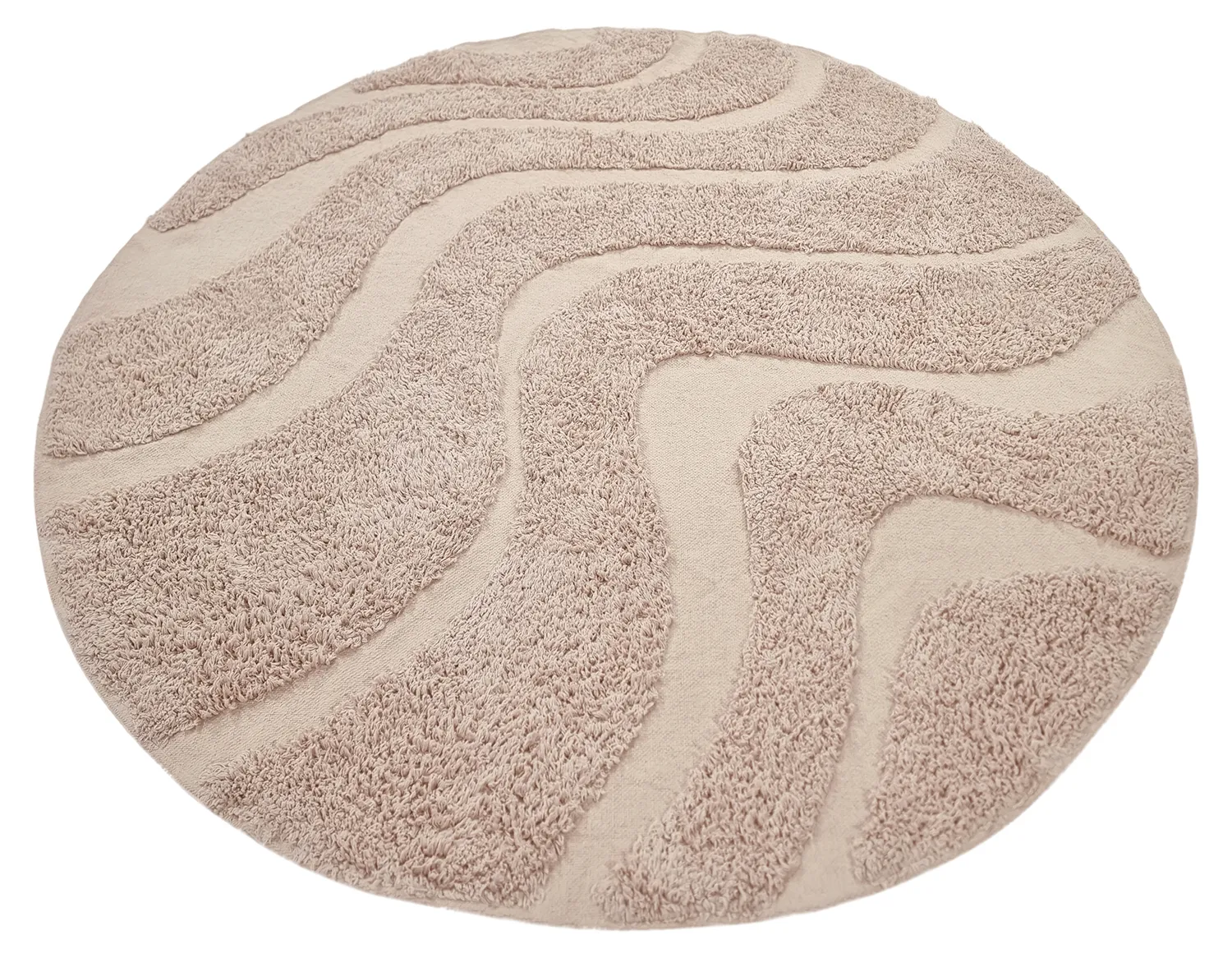 Round rug - Bonnie Natural Cotton Shaggy (beige)